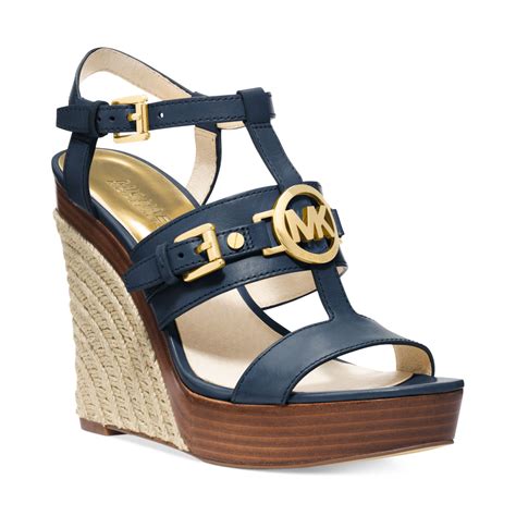 michael kors blue and gold platform|Michael Kors platform shoes for women.